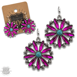 Southwest rhinestone flower earring - Boutique Bella BellaEarrings