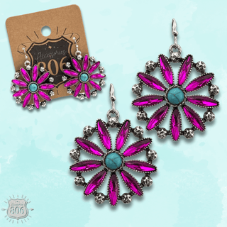 Southwest rhinestone flower earring - Boutique Bella BellaEarrings