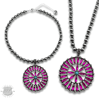 Southwest rhinestone flower necklace - Boutique Bella BellaNecklaces