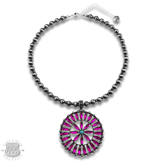 Southwest rhinestone flower necklace - Boutique Bella BellaNecklaces