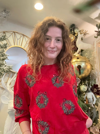 Sparkle Berry Wreath Sweatshirt - Boutique Bella BellaSweatshirt