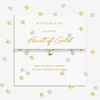 SPARKLE CONFETTI A LITTLE | HEART OF GOLD | Silver & Gold - Tone Plated | Bracelet | 6 7/8" stretch - Boutique Bella BellaBracelet
