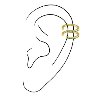 Sparkle Pave Ear Cuff - Emerald - Boutique Bella BellaEarring
