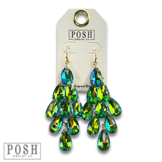 Sparkling teardrop bead chandelier earrings - Boutique Bella BellaEarrings