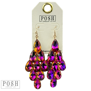 Sparkling teardrop bead chandelier earrings - Boutique Bella BellaEarrings