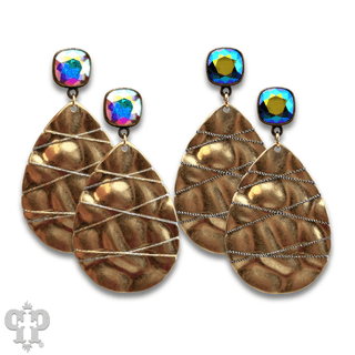 Sparkling thread teardrop earring, Austrian crystal - LC - Boutique Bella BellaEarrings