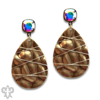 Sparkling thread teardrop earring, Austrian crystal - LC - Boutique Bella BellaEarrings