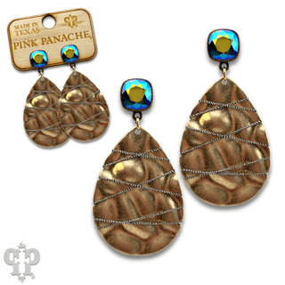 Sparkling thread teardrop earring, Austrian crystal - LC - Boutique Bella BellaEarrings