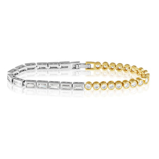Spencer Two-Tone Bezel Tennis Bracelet - Boutique Bella BellaBracelet
