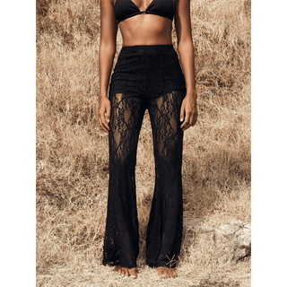 Split Lace Patchwork Double - Layer Wide - Leg Pants - Boutique Bella BellaPants