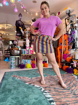 Spooky Nova Striped Denim Skirt - Boutique Bella Belladenim skirt