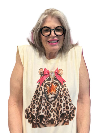 Spooky Tessa in 3D Jewels Muscle Tee - Boutique Bella Bellatshirt