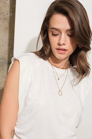 Spotlight Rhinestone Top - Boutique Bella BellaBLOUSE