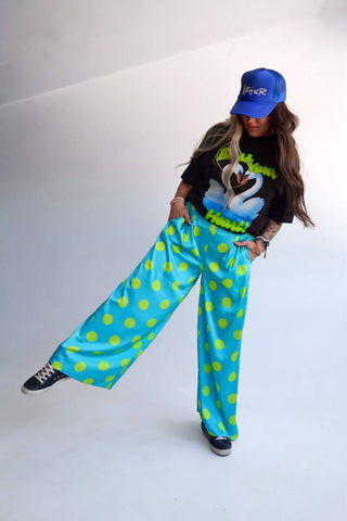 Spotlight Wide - Leg Satin Trousers - Boutique Bella BellaPants