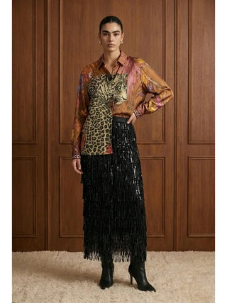 Spotted Muse Satin Top - Boutique Bella BellaBlouse