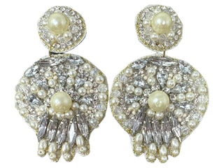 Spring Pearl and Rhinestone Earrings - Boutique Bella BellaDistress