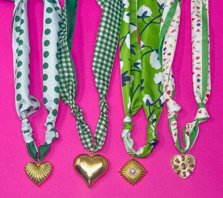 Spring Scarf Necklace - Greens - Boutique Bella BellaNecklaces