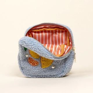 Square Citrus & Pearls Teddy Pouch - Boutique Bella BellaZipper Pouch