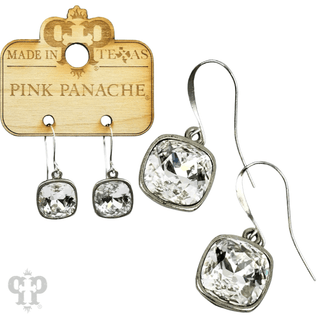 Square crystal earring with 12mm crystals from Swarovski® - Boutique Bella BellaEarrings