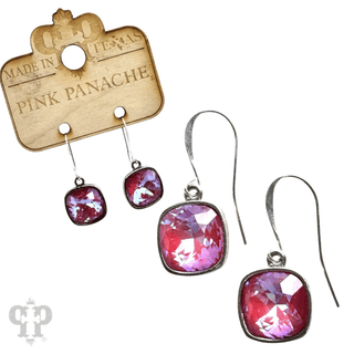 Square crystal earring with 12mm crystals from Swarovski® - Boutique Bella BellaEarrings