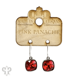 Square crystal earring with 12mm crystals from Swarovski® - Boutique Bella BellaEarrings
