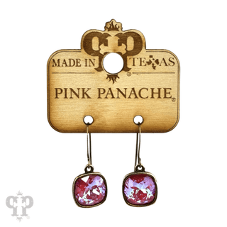 Square crystal earring with 12mm crystals from Swarovski® - Boutique Bella BellaEarrings