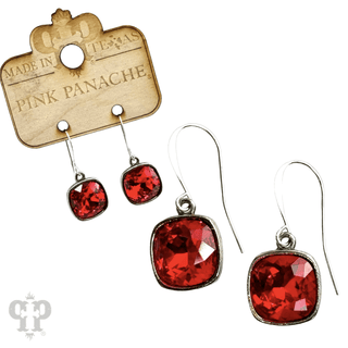 Square crystal earring with 12mm crystals from Swarovski® - Boutique Bella BellaEarrings