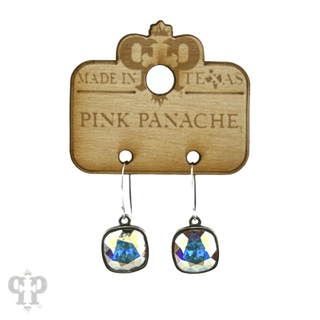 Square crystal earring with 12mm crystals from Swarovski® - Boutique Bella BellaEarrings