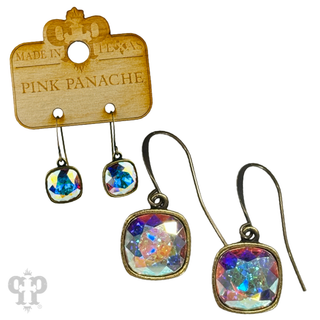 Square crystal earring with 12mm crystals from Swarovski® - Boutique Bella BellaEarrings