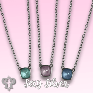 Square crystal from Swarovski® chain necklace, 10mm - Boutique Bella BellaNecklaces