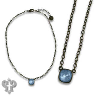 Square crystal from Swarovski® chain necklace, 10mm - Boutique Bella BellaNecklaces