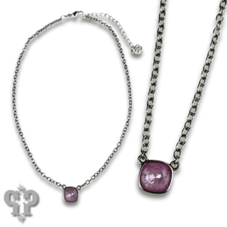 Square crystal from Swarovski® chain necklace, 10mm - Boutique Bella BellaNecklaces