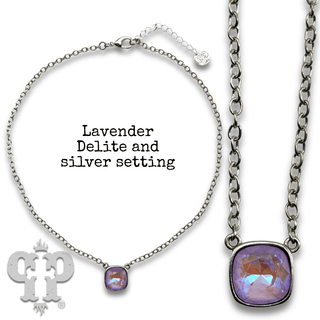 Square crystal from Swarovski® chain necklace, 12mm - Boutique Bella BellaNecklaces