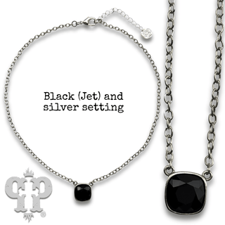 Square crystal from Swarovski® chain necklace, 12mm - Boutique Bella BellaNecklaces