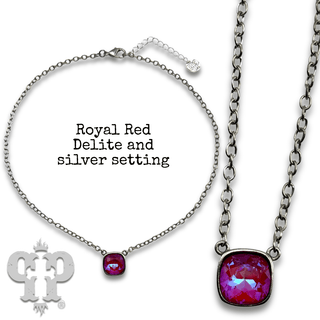 Square crystal from Swarovski® chain necklace, 12mm - Boutique Bella BellaNecklaces