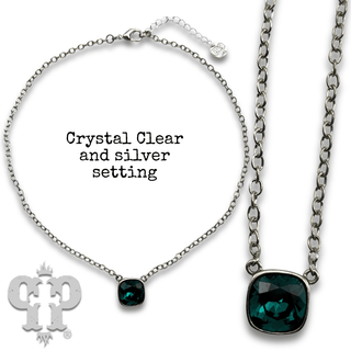 Square crystal from Swarovski® chain necklace, 12mm - Boutique Bella BellaNecklaces