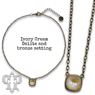 Square crystal from Swarovski® chain necklace, 12mm - Boutique Bella BellaNecklaces