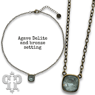 Square crystal from Swarovski® chain necklace, 12mm - Boutique Bella BellaNecklaces
