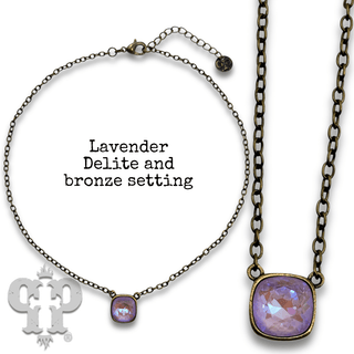 Square crystal from Swarovski® chain necklace, 12mm - Boutique Bella BellaNecklaces