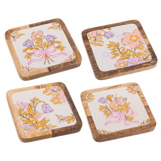 Square Floral Tidbit Tray - Boutique Bella Bella