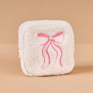 Square Lovely Bow Teddy Pouch - Boutique Bella BellaMakeup Bag