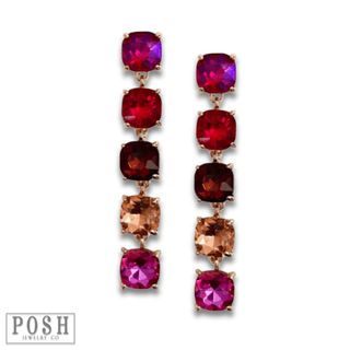 Square rhinestone drop earring - LC - Boutique Bella BellaEarrings