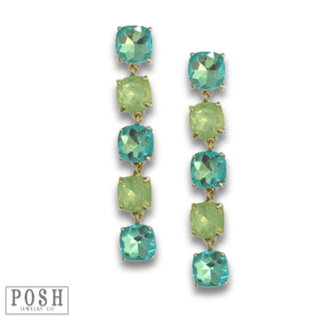Square rhinestone drop earring - LC - Boutique Bella BellaEarrings