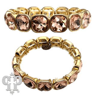 Square rhinestone single strand bracelet, two sizes - LC - Boutique Bella BellaBracelets