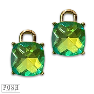 Square rhinestone with gold arch post earring - Boutique Bella BellaEarrings