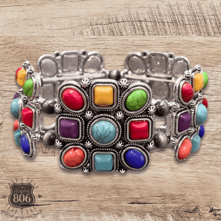Square stone concho bracelet - LC - Boutique Bella BellaBracelets