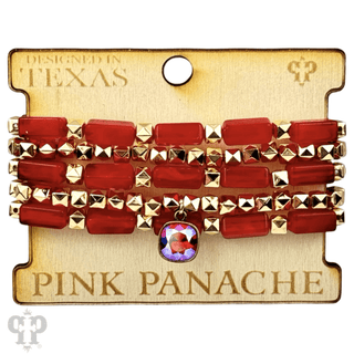 Square tube acrylic bead stacked bracelet, Austrian crystal - Boutique Bella BellaBracelets