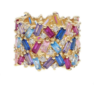 Stacie Rainbow Baguette Ring - Boutique Bella BellaRing