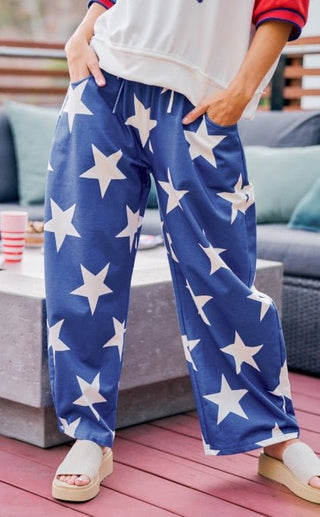 Star Spangled Barrel Sweatpants - Boutique Bella BellaLounge Pants