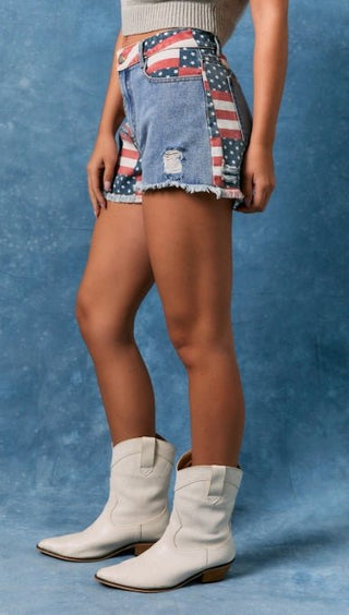 Star - Spangled Split Cut - Offs - Boutique Bella BellaShorts